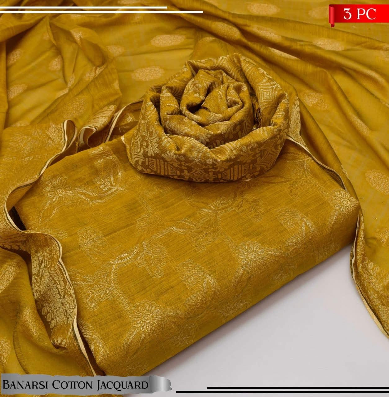 Banarsi Cotton Jacquard 3pc D#120