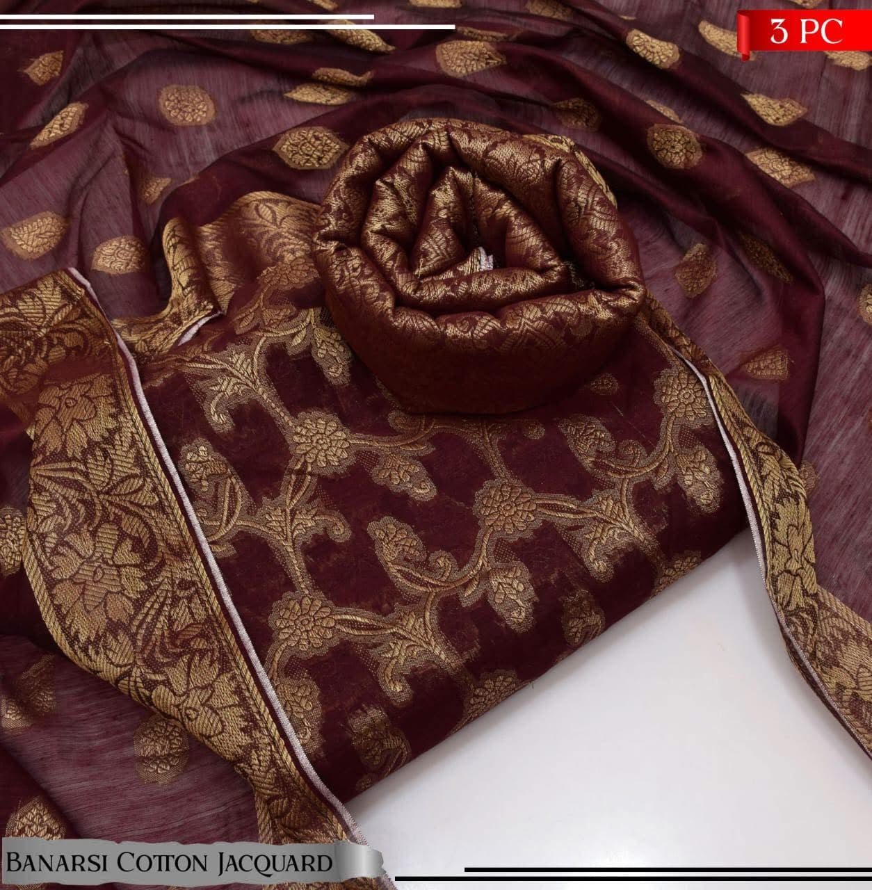 Banarsi Cotton Jacquard 3pc D#116