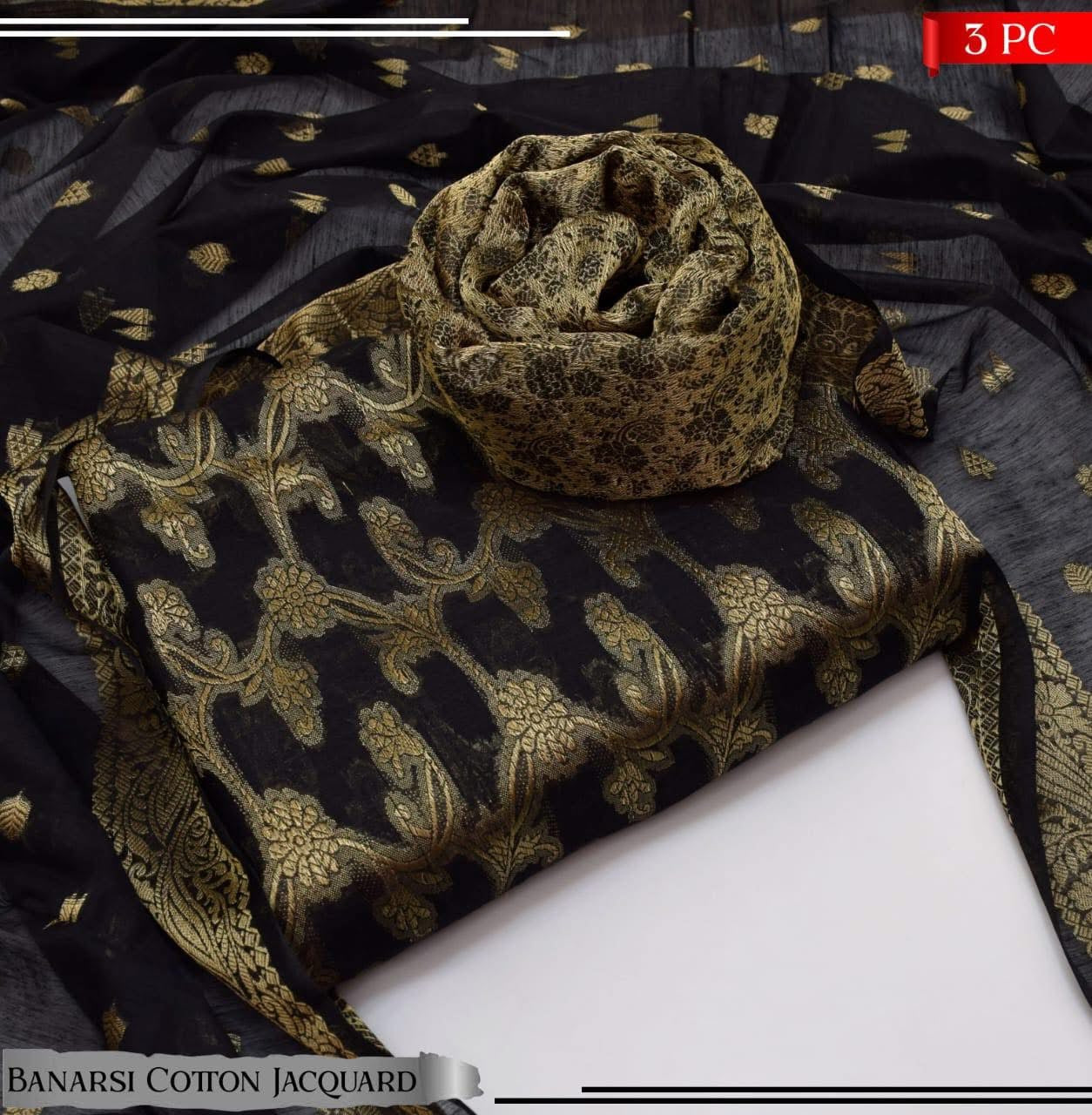 Banarsi Cotton Jacquard 3pc D#128
