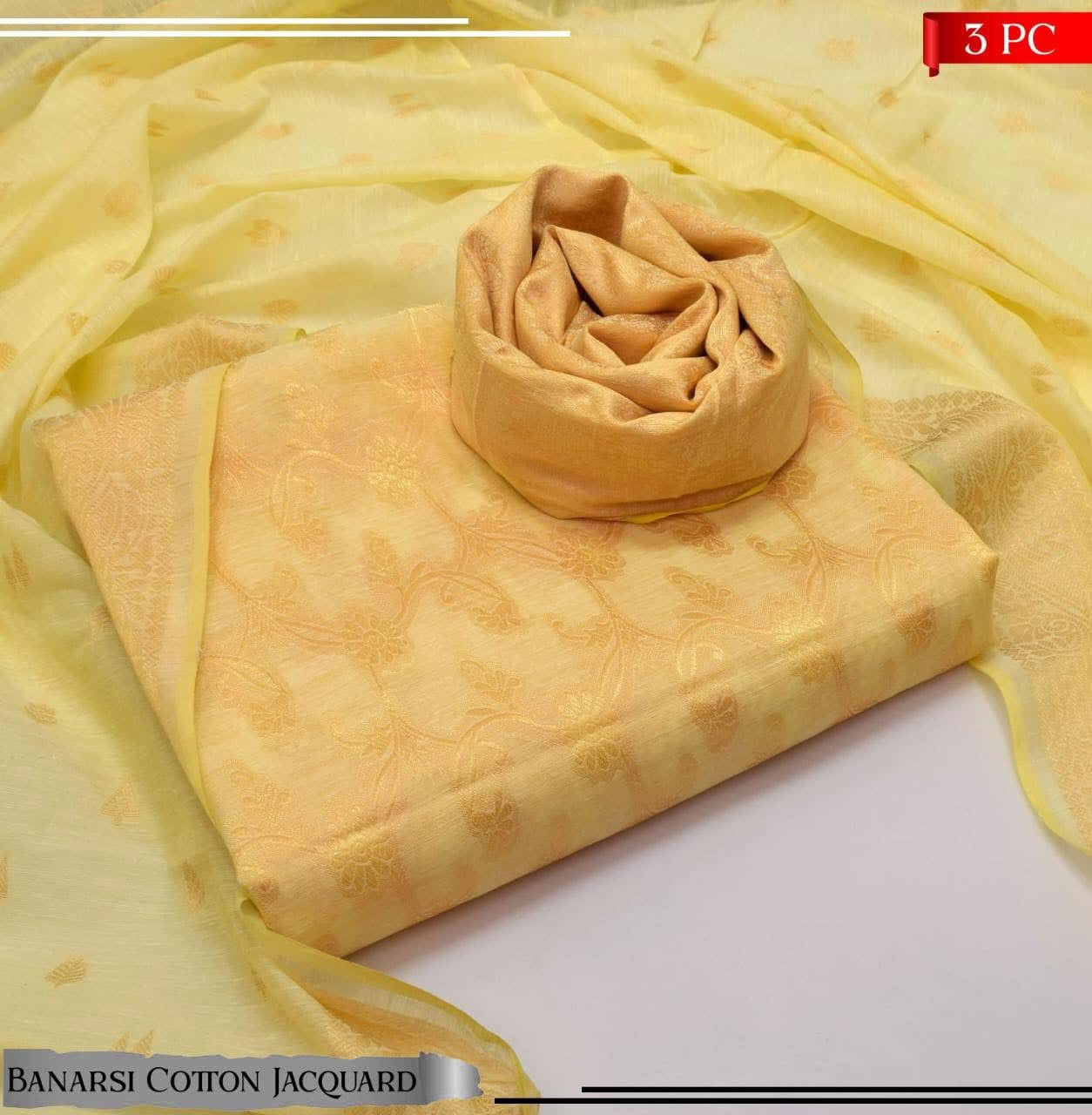 Banarsi Cotton Jacquard 3pc D#123