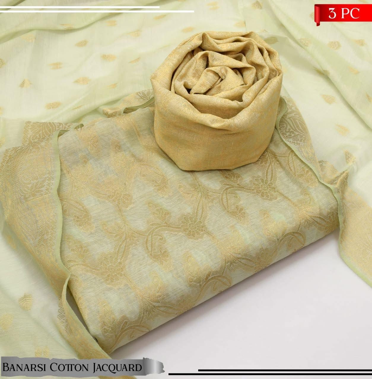 Banarsi Cotton Jacquard 3pc D#124