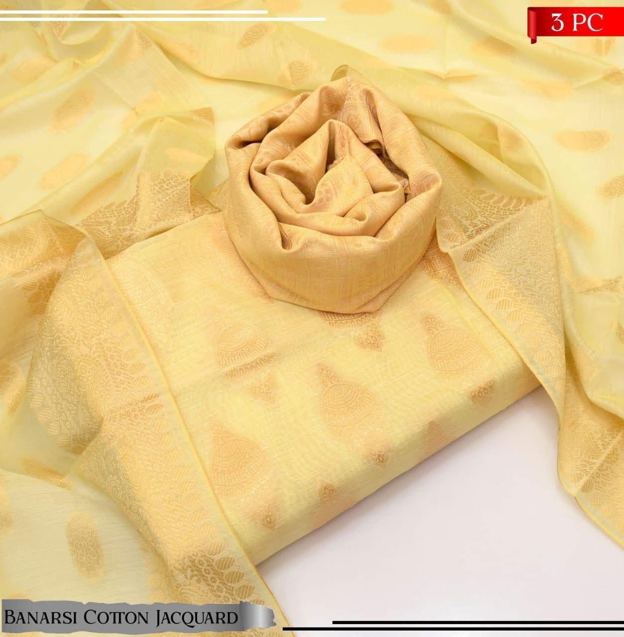 Banarsi Cotton Jacquard 3pc D#114