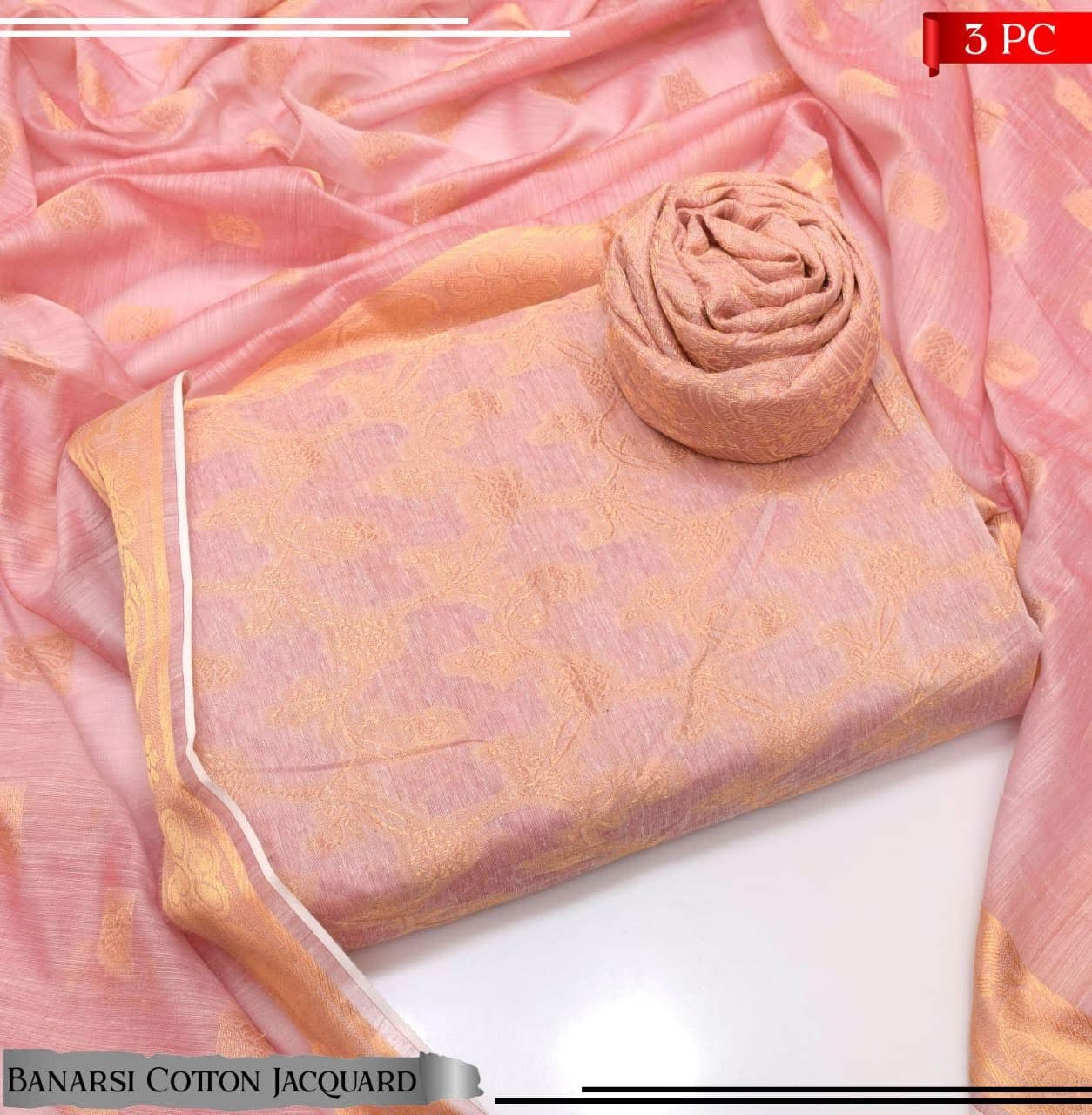 Banarsi Cotton Jacquard 3pc D#127